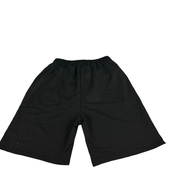 Mens Black Drawstring Sports Shorts With Cartoon Football Print - Size L - Picture 4 of 4